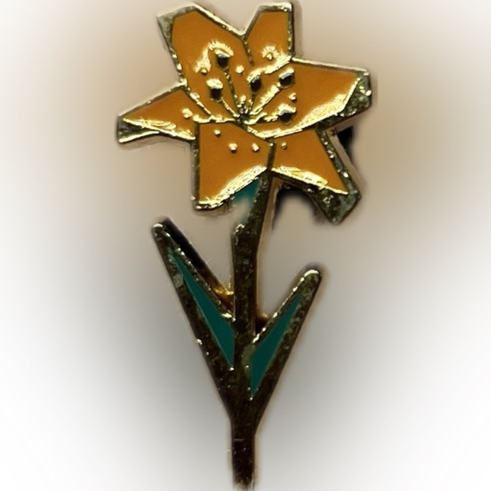 Gold and Green Flower Pin